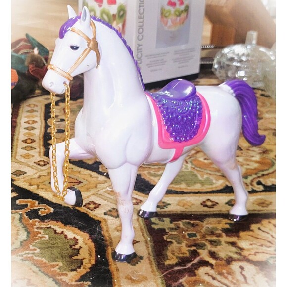 Prancing Pony White Stallion for Repunzel Barbie Prince Ken Rare Royal Horse VTG - Picture 2 of 13